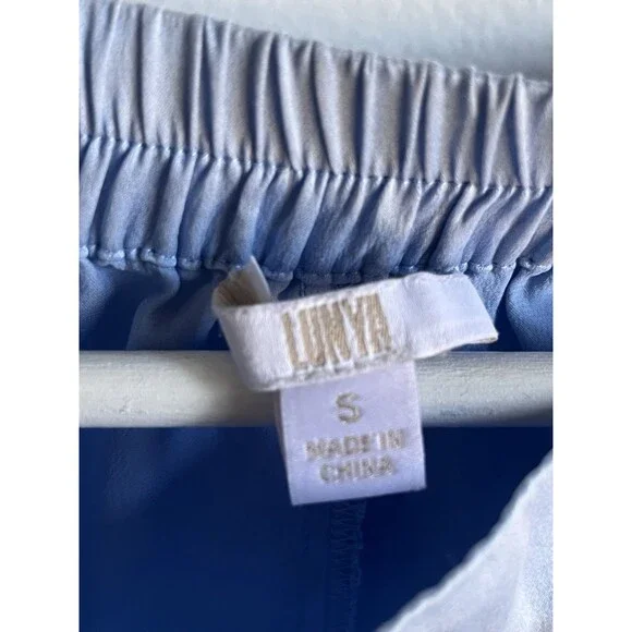 Lunya Washable Silk Pajama Lounging Pants Sz S Elastic Slit Leg Luxury - Picture 3 of 8